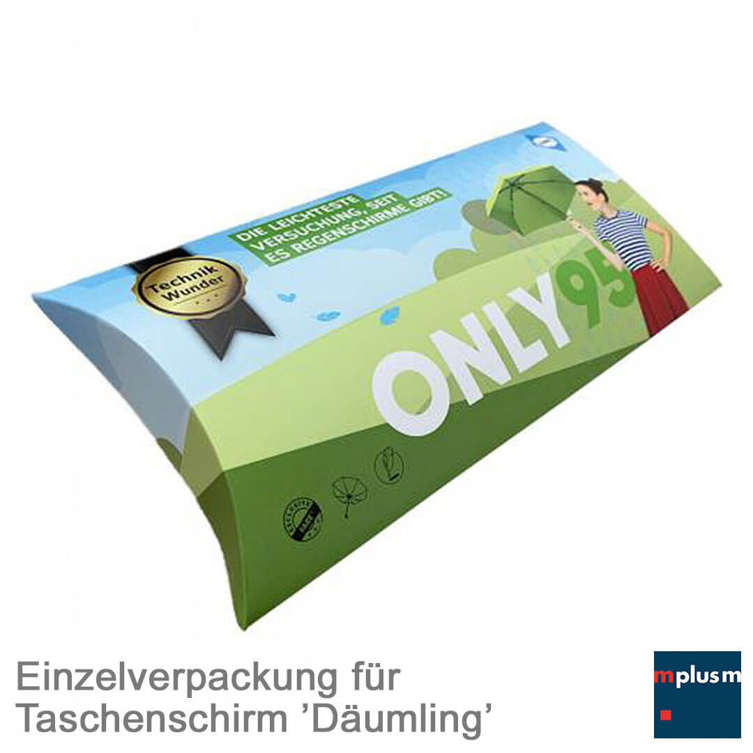 Einzelvarpackung für den ultraleichten Taschenschirm Däumling.