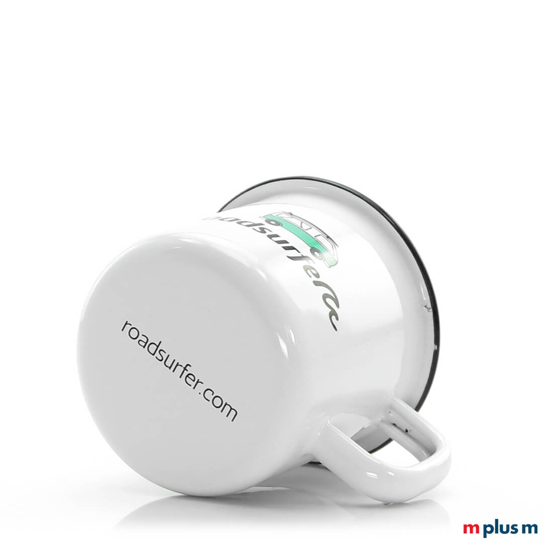 'Pax' Weiße Emaille Tasse