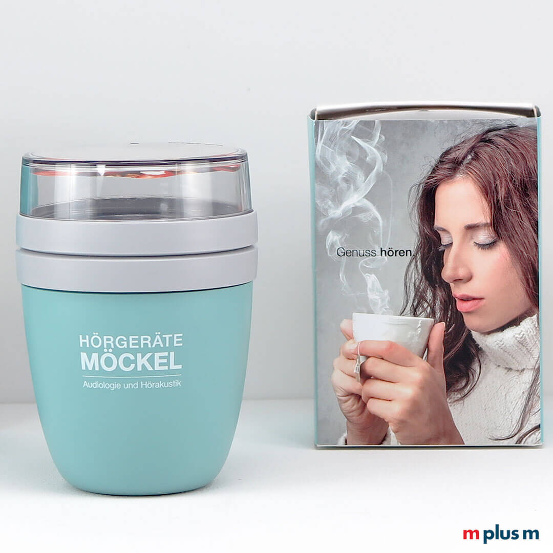Mepal Müslibecher Lunchpot mit Logodruck und individuellem Digitaldruck Papierschuber