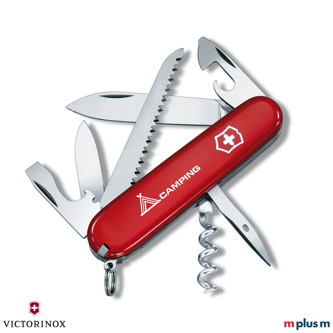 Auch für Camping perfekt: Victorinox Camper Taschenmesser individuell bedrucken.