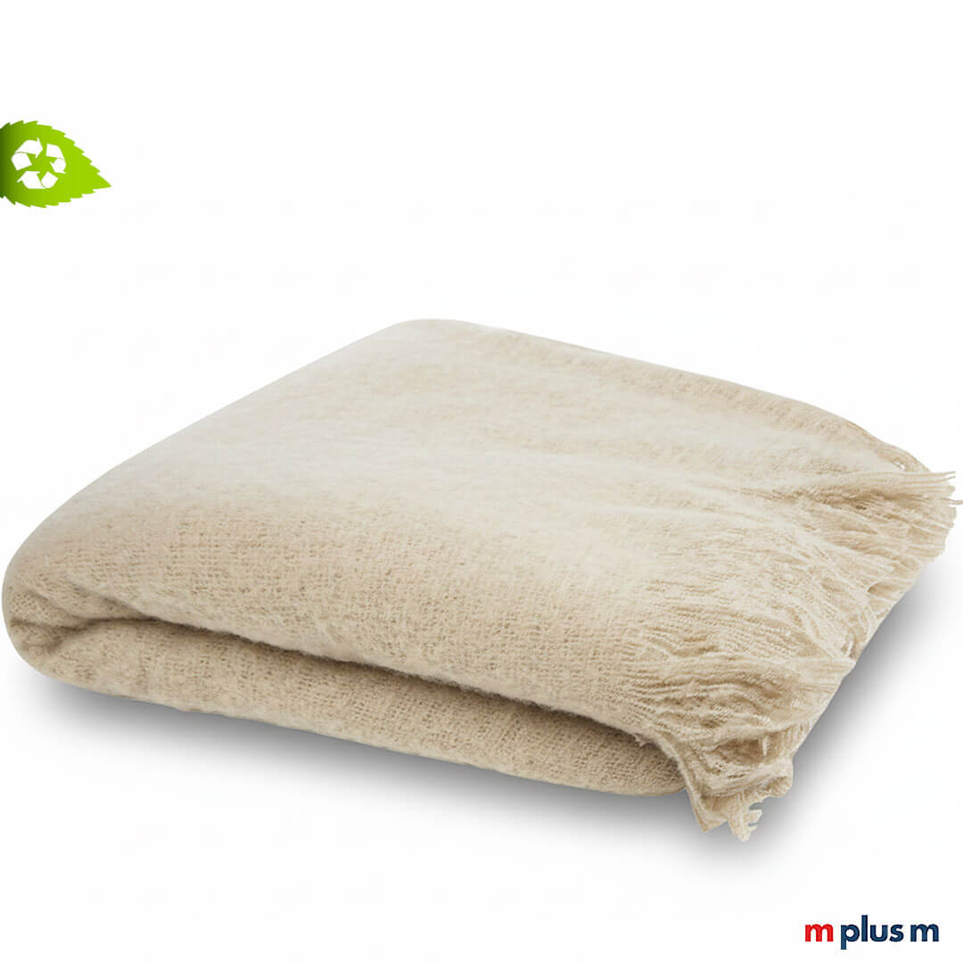 Dolomiti Kuscheldecke aus leichtem Recyclingstoff als Werbegeschenk mit Logo besticken
