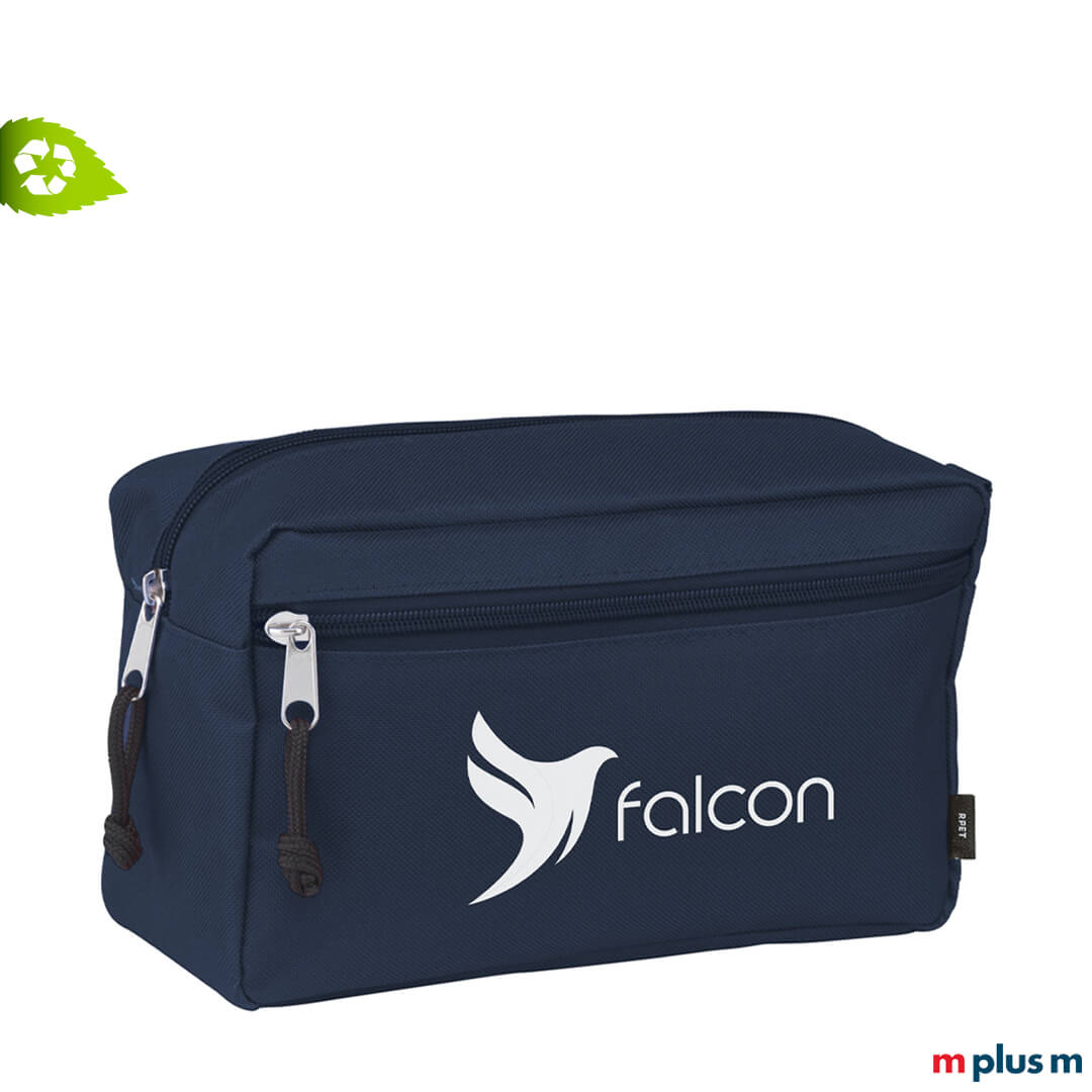 Carla Kulturbeutel nachhaltig hergestellt aus recycling PET mit Logo bedrucken als nachhaltiger Werbeartikel