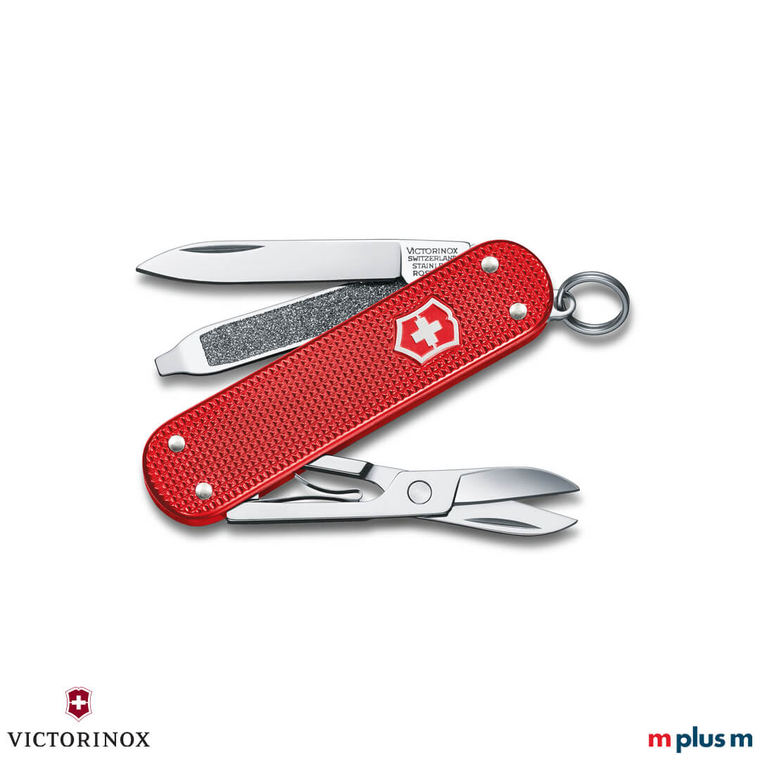 Victorinox Classic SD Alox in Sweat Berry Rot – robustes Schweizer Taschenmesser als Werbeartikel mit individueller Veredelung