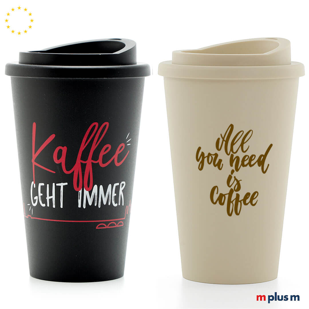 Schön und günstig aus Europa: Classic Coffee Shop Thermobecher mit Logo bedrucken