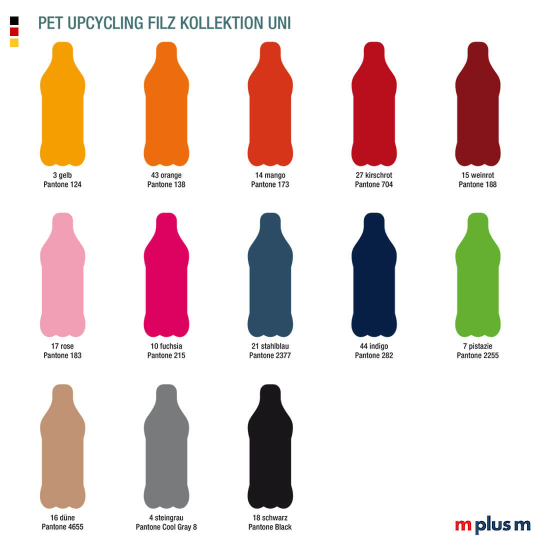 Uni Farbkarte für Recycling ♻️ Filz Made in Germany