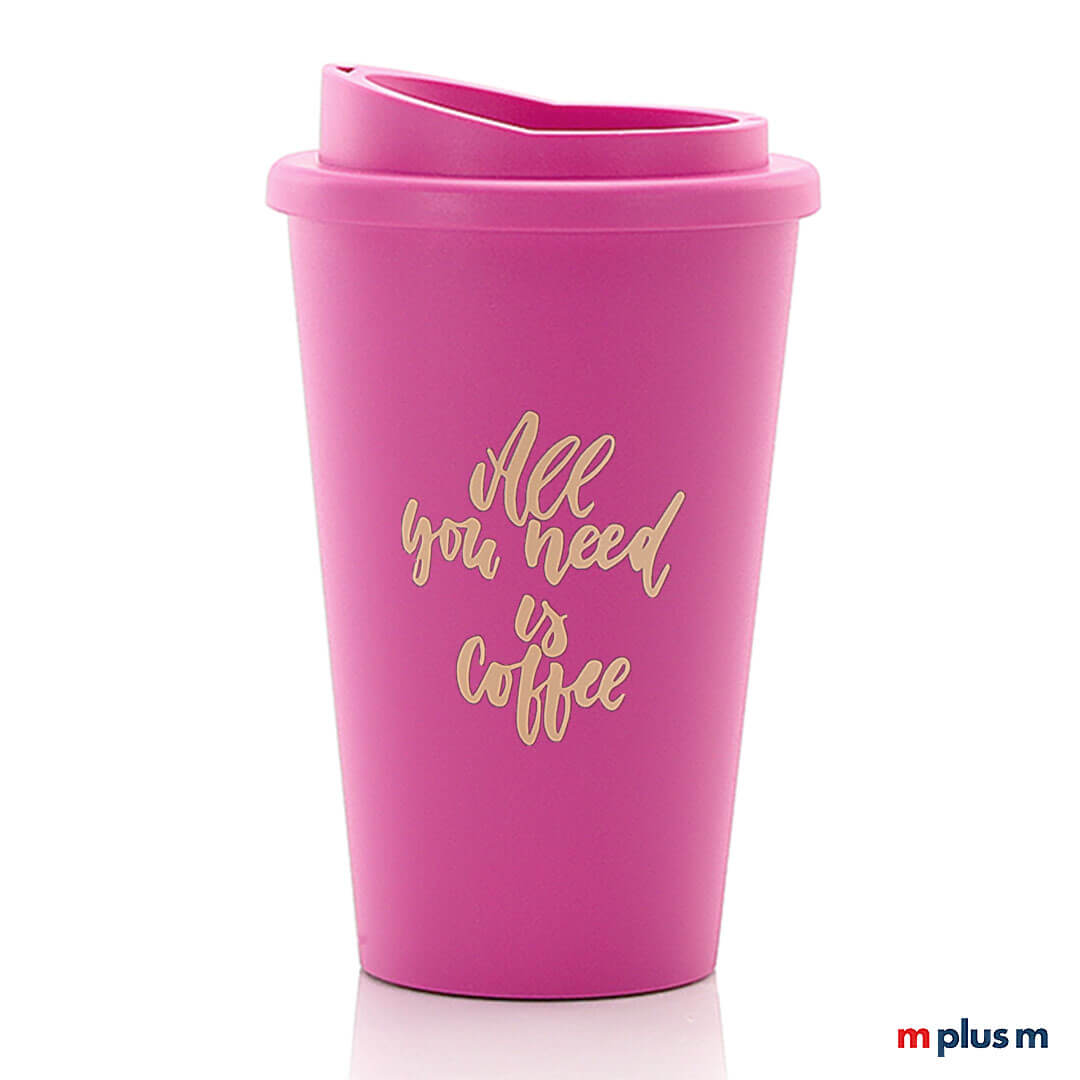 Pink Classic Coffee Shop Thermobecher (350 ml) aus Europa, Sonderfarbe auf Wunsch ab 1.000 Stück verfügbar