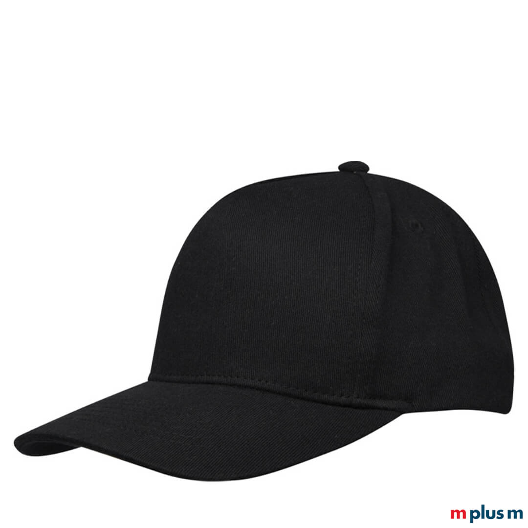 Onyx Cap schwarz mit 5 Panelen aus recycling Baumwolle