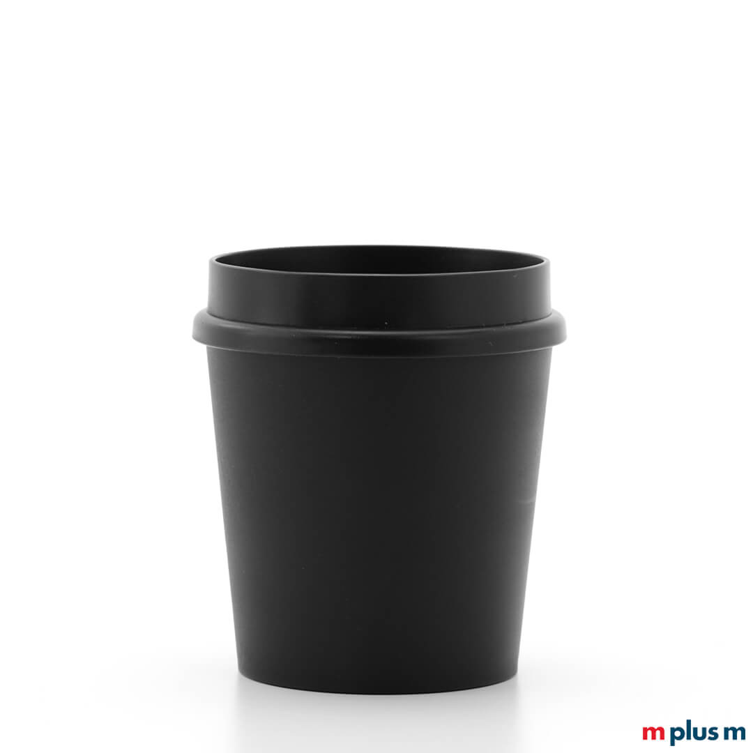 Schwarzen Coffee Shop Becher als Werbeartikel bedrucken