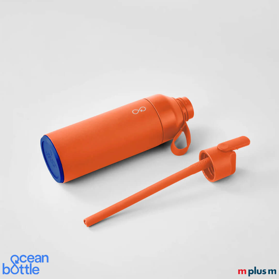 Sportflasche aus recyceltem Plastik in orange