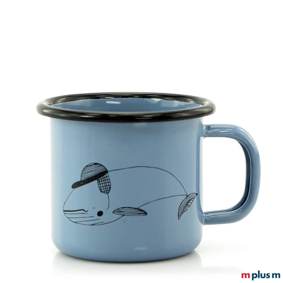 'Helena' Emaille Tasse Wunschfarbe