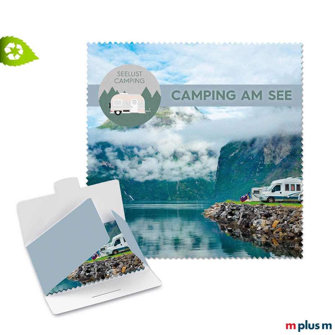 'Recycling Microfaser Tuch 18 x 18 cm' im Karton-Etui