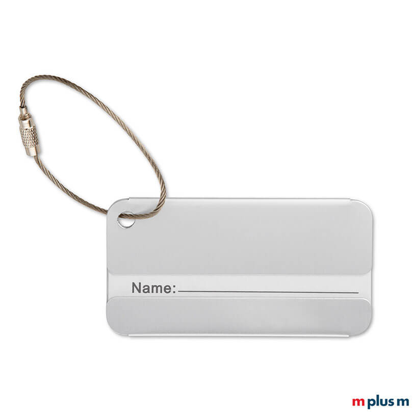 Günstiger Kofferanhänger aus Aluminium als Giveaway mit Logo bedrucken