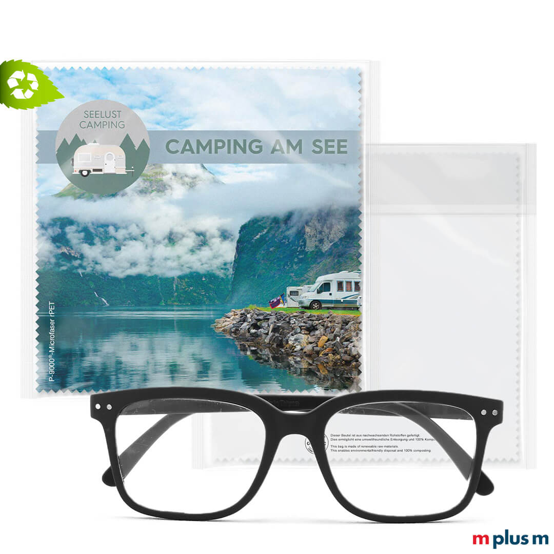 'Recycling Microfaser Tuch 15 x 15 cm' im Pergaminbeutel