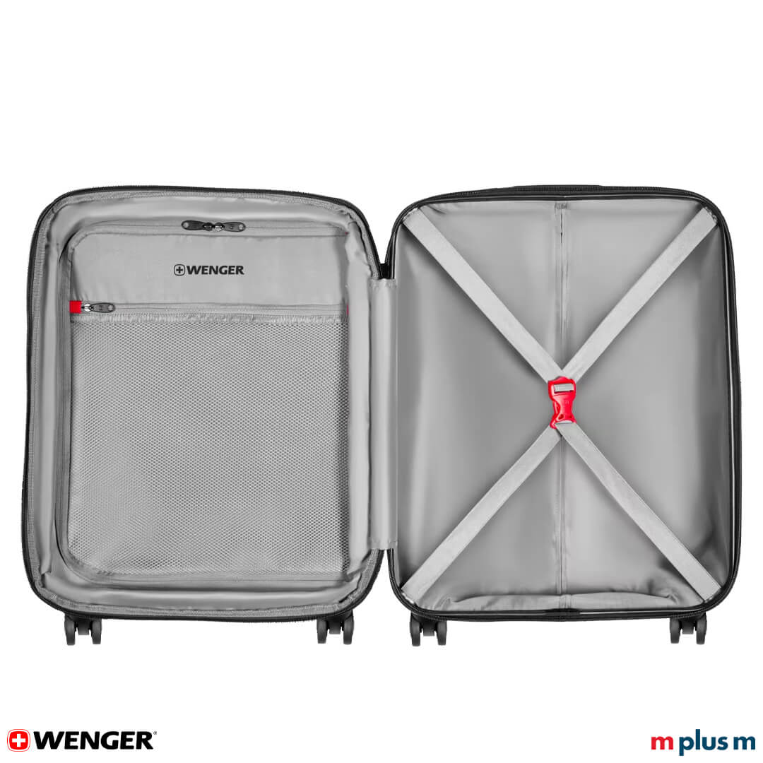 Praktischer Wenger Prymo Cabin Koffer in Schwarz mit verstärktem Tragegriff und 5 cm Erweiterungsfunktion