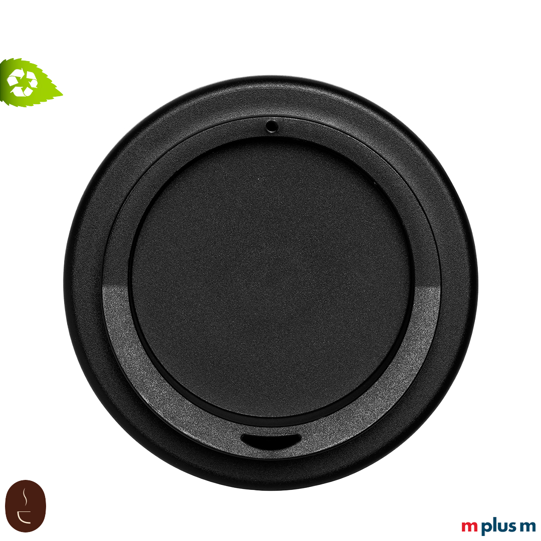 Early Bird Kaffeebecher Schwarz aus 100% recyceltem Kunststoff, stabil, mikrowellengeeignet und perfekt für den täglichen Gebrauch