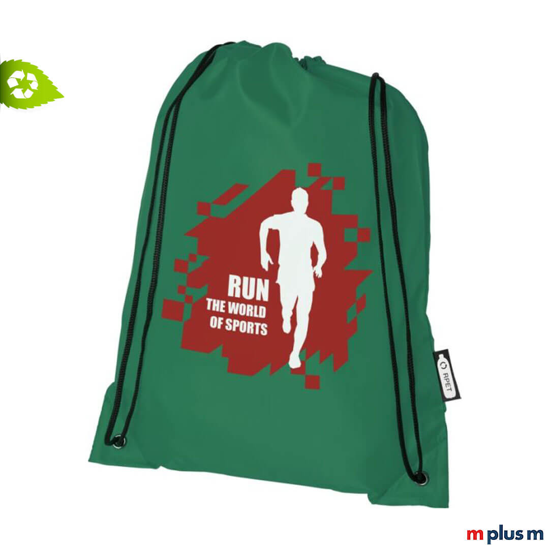 Grüne Trainingstasche nachhaltig als Werbegeschenk