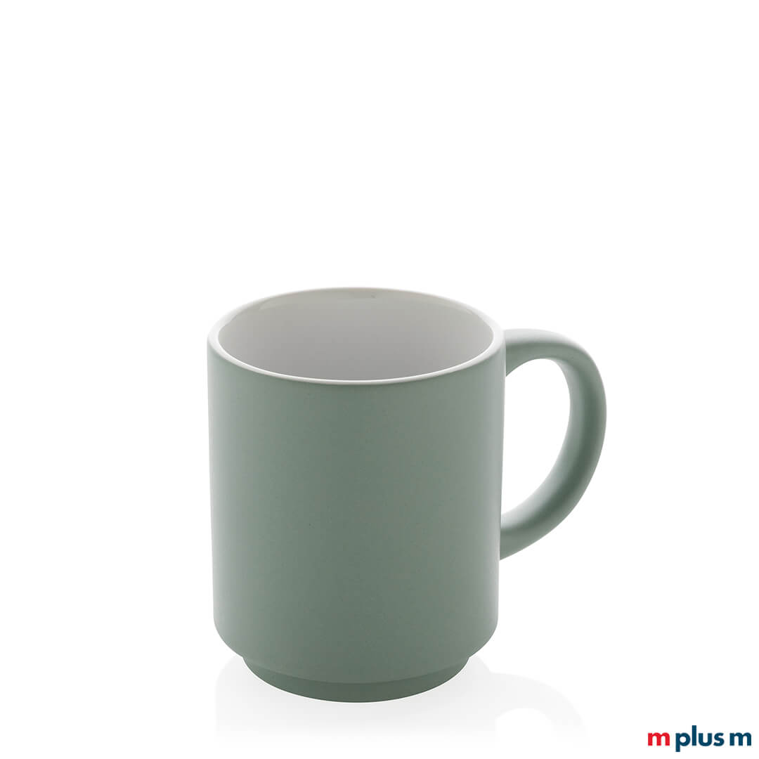 Keramiktasse in grün mit Ihrem Logo bedrucken